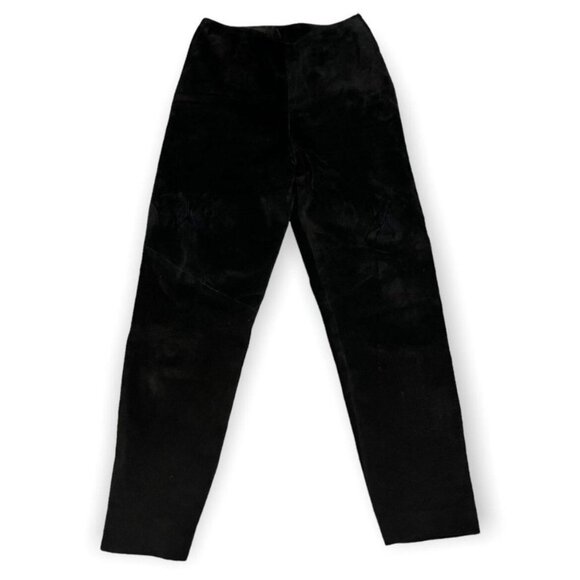 Danier Vintage 90s SUEDE LEATHER Black 2-pc Pants & Cropped Jacket XS - Picture 7 of 8